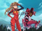  blue_eyes blue_sky brown_hair cloud eva_02 evangelion:_3.0_you_can_(not)_redo eyepatch forest hair_ornament hair_tussle hand_on_hip hips kno1 long_hair nature neon_genesis_evangelion plugsuit rebuild_of_evangelion shikinami_asuka_langley sky solo soryu_asuka_langley souryuu_asuka_langley standing tongue tongue_out 