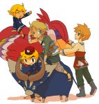  4boys bird blue_eyes goat grin hat link loftwing male multiple_boys multiple_persona nintendo pointy_ears skyward_sword smile source_request spirit_tracks the_legend_of_zelda toon_link twilight_princess wind_waker 