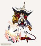  antennae battery black_hair bullet cable cord fire gun ichikai multicolored_eyes orange_eyes original player_2 plug robot simple_background solo usb weapon yellow_eyes zipper 