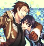  alvin_(tales_of_xillia) black_hair brown_hair gloves grin jude_mathis male minamigahara multiple_boys rogin_(log-in) scarf smile tales_of_(series) tales_of_xillia wince yellow_eyes 