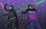  2boys animated_gif batman beer bottle bruce_wayne crossover dancing darker_than_black dc_comics drawfag gif hei lights multiple_boys party ponytail 