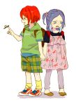  blue_hair child dragonfly green_eyes hand_holding holding_hands inazuma_eleven inazuma_eleven_(series) kiyama_hiroto multicolored_hair open_mouth red_hair redhead short_hair simio tears urubida white_hair young 