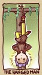  copyright_request hanging ikkyuu lowres male rope solo tarot the_hanged_man upside-down 