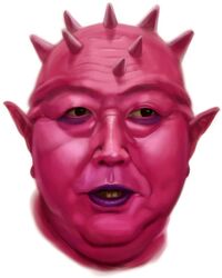  1boy dodoria dotechin dragon_ball dragon_ball_z face lips male parted_lips pink_skin realistic simple_background solo spike white_background 