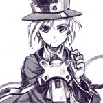  bad_id blazblue carl_clover child glasses gloves hat looking_at_viewer male short_hair sketch solo soojie_roh 