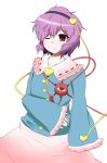  hair_bobbles hair_ornament komeiji_satori manjyuuya purple_eyes purple_hair solo third_eye touhou violet_eyes 