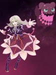  blonde_hair boots bow creature dress elise_lutas elise_lutus frills green_eyes itoda_(pixiv114670) itoda_(spica) long_hair open_mouth purple ribbon ruffles tales_of_(series) tales_of_xillia tipo_(xillia) tippo 
