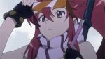  adjusting_sunglasses animated animated_gif fingerless_gloves gloves gun hair_ornament long_hair ponytail rifle short_shorts shorts sunglasses tengen_toppa_gurren-lagann tengen_toppa_gurren_lagann waving weapon yellow_eyes yoko_littner 