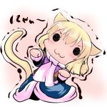  :3 animal_ears blonde_hair cat_ears cat_tail chibi commentary commentary_request extra_ears hoshizuki_(seigetsu) kemonomimi_mode mizuhashi_parsee open_mouth puru-see scarf solid_circle_eyes solo tail touhou trembling 