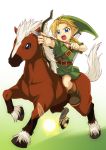 bad_id blonde_hair blue_eyes bow_(weapon) epona fairy hat horse koga_(pasuka) link nintendo pointy_ears the_legend_of_zelda weapon 