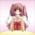  airi carnelian cute dress pink_hair quilt red_eyes smile twintails 