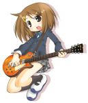  bow brown_eyes brown_hair guitar heppokokun hirasawa_yui instrument k-on! school_uniform solo 