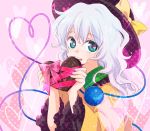  hat heart heart_of_string komeiji_koishi matyinging ribbon silver_hair symbol-shaped_pupils touhou valentine 