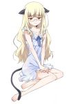  animal_ears barefoot blonde_hair cat_ears feet glasses long_hair perrine_h_clostermann strike_witches tail yellow_eyes 