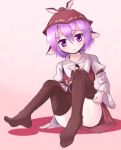  animal_ears ayagi_daifuku black_legwear black_thighhighs blush convenient_leg dressing embarrassed feet hat legs lowres mystia_lorelei pink pink_eyes pink_hair short_hair sitting skirt solo thigh-highs thighhighs touhou wide_sleeves wings zettai_ryouiki 