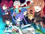  4boys asbel_lhant bad_id blonde_hair blue_hair brown_hair cheria_barnes glasses heterochromia hubert_ozwell malik_caesars multicolored_hair multiple_boys multiple_girls pascal purple_hair red_eyes red_hair redhead richard_(tales_of_graces) sophie_(tales_of_graces) tales_of_(series) tales_of_graces title_drop twintails two-tone_hair two_side_up white_hair yohachi 