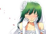  dress elbow_gloves flower gloves green_hair shikieiki_yamaxanadu shiro_negi short_hair touhou wedding_dress 