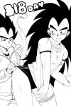  dragonball dragonball_z gym_uniform male monochrome raditz vegeta yaoi 