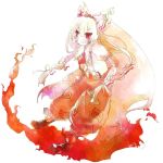  bow fire fujiwara_no_mokou hair_bow kirin_of_december long_hair red_eyes touhou white_hair 