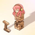  blush jenga kus megurine_luka pink_hair takoluka vocaloid 