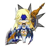  blazblue blonde_hair chibi long_hair lowres mu-12 spoilers sword thighhighs weapon 