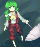  green_eyes green_hair hko kazami_yuuka kazami_yuuka_(pc-98) long_hair parasol smile solo touhou touhou_(pc-98) umbrella youkai 
