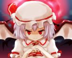  bat hat lavender_hair moon red_eyes red_moon remilia_scarlet shize_(coletti) solo touhou wings xyxy0707 