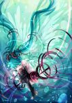  aqua_hair bad_id closed_eyes elbow_gloves eyes_closed gloves hatsune_miku hatsune_miku_(append) instocklee long_hair miku_append solo thigh-highs thighhighs twintails underwater very_long_hair vocaloid vocaloid_append wings 