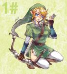  blonde_hair blue_eyes bow_(weapon) fingerless_gloves genderswap gloves hat link nintendo quiver side_slit string_pull the_legend_of_zelda thigh-highs thighhighs tunic vambraces weapon 