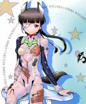  bandage bandages black_hair brown_eyes crossover dog_ears evangelion:_2.0_you_can_(not)_advance eyepatch kuromaru-4321 long_hair neon_genesis_evangelion plugsuit ponytail rebuild_of_evangelion sakamoto_mio strike_witches tail 