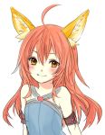  animal_ears elin_(tera) face flat_chest long_hair replica_(000) simple_background smile tera_online 