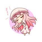  chibi closed_eyes eyes_closed hakamada_hinata hat long_hair nightcap pajamas pink_hair ro-kyu-bu! rou-kyuu-bu! sleeping solo syurara_gundan very_long_hair 