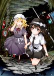  blonde_hair bow brown_eyes brown_hair cover crescent_moon dress friends hakurei_reimu hat hat_bow kikuichimonji kirisame_marisa maribel_hearn moon multiple_girls road_sign sign signpost star_(sky) touhou traffic_light translated translation_request usami_renko yellow_eyes 