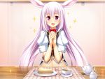  bow bunny_ears bunnygirl food game_cg kusahara_hanemi long_hair otomimi_infinity pink_eyes pink_hair 