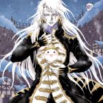  bunny coat cravat final_fantasy final_fantasy_vi fussycat long_hair male mysidian_rabbit rabbit scar setzer_gabbiani snow umaro white_hair 