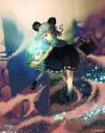  animal_ears bad_id bag bent_over blush capelet dowsing_rod dress grey_hair highres jewelry kneehighs mochisuke_teru mouse mouse_ears mouse_tail nazrin necklace red_eyes shoes short_hair solo standing tail touhou white_legwear 