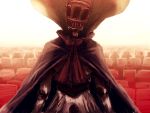  bow caoth cape chair creepy helm helmet looking_at_viewer mahou_shoujo_madoka_magica oktavia_von_seckendorff solo theater witch_(madoka_magica) 