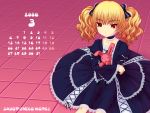  blonde_hair bow calendar doll dress gothic_lolita long_hair original rabbit sayori signed twintails 