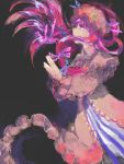  cloak floating_hair hat patchouli_knowledge profile purple_hair solo tegaki touhou wind yowoshinobukarinosugata 
