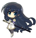  chibi crazy_developers ikaruga_(senran_kagura) long_hair pantyhose senran_kagura skirt sword weapon 