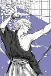  archery arrow bow_(weapon) hikagami_yukiri ivan_karelin japanese_clothes kyuudou male short_hair solo spot_color tiger_&amp;_bunny weapon yugake 