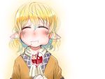  :t asakawa_remon candy_apple closed_eyes crumbs ear_wiggle eating eyes_closed food food_on_face mizuhashi_parsee sketch solo touhou wavy_mouth white_background 