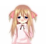  blue_eyes child clenched_hand fist long_hair muta_(omaebaka) omaebaka open_mouth sad simple_background solo sweater tears toshinou_kyouko white_background young yuru_yuri 