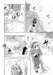  blush broom comic hakurei_reimu hat japanese_clothes kimono kirisame_marisa mitsumoto mitsumoto_jouji monochrome musical_note mystia_lorelei okamisty singing smile touhou translated translation_request wings 