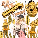  beret blonde_hair censored corset genderswap gun hat mahou_shoujo_madoka_magica male pants ryouko_(lovelovela) skirt tomoe_mami weapon yellow_eyes 