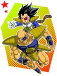  bad_id bald black_hair boots clenched_teeth dragon_ball dragon_ball_z dragonball_z gloves monkey_tail muscle nappa open_mouth scouter shinomiya_akino spiked_hair spiky_hair tail teeth vegeta widow's_peak zhy-broom 