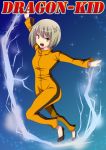  blonde_hair bruce_lee&#039;s_jumpsuit bruce_lee's_jumpsuit electricity green_eyes huang_baoling ikebukuro_maria short_hair slippers solo tiger_&amp;_bunny 