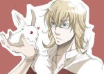  blonde_hair blue_eyes bunny garnet_kei glasses heart jacket jewelry male necklace rabbit red_jacket tiger_&amp;_bunny 