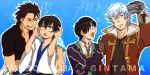  :o alvin_(tales_of_xillia) alvin_(tales_of_xillia)_(cosplay) angry black_hair brown_eyes camera coat cosplay costume_switch cravat gintama glasses gloves gun jude_mathis jude_mathis_(cosplay) male messy_hair mouth_hold multiple_boys open_mouth sakata_gintoki sakata_gintoki_(cosplay) seiyuu_connection shimura_shinpachi shimura_shinpachi_(cosplay) sugita_tomokazu supa555 tales_of_(series) tales_of_xillia title_drop translation_request weapon white_hair wink 