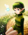  ekuru_(pixiv618303) fairy green_hair hairband nintendo ocarina_of_time pointy_ears saria smile the_legend_of_zelda 
